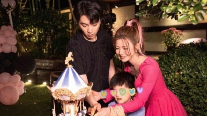 陳妍希在2023年生日，一家三口仍有同框。