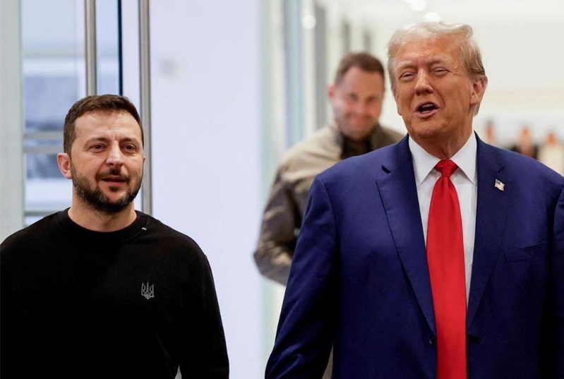 烏克蘭總統(tǒng)澤連斯基（左）與美國(guó)總統(tǒng)特朗普之前在美國(guó)會(huì)面。 路透社