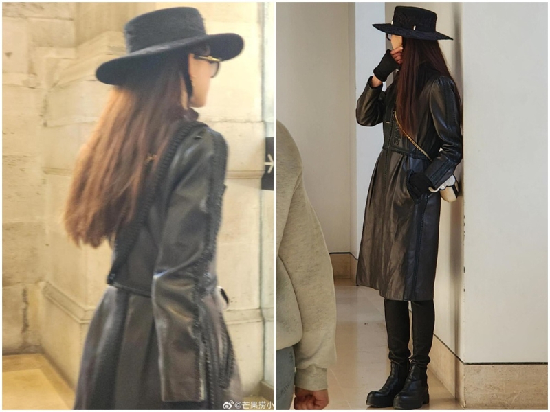 網(wǎng)友在法國偶遇林志玲。（微博）