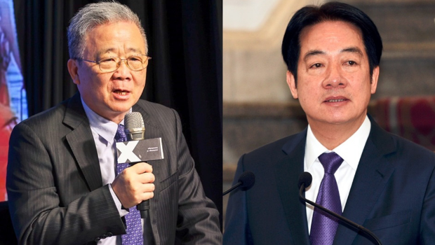 栗正杰(左)為評論賴清德(右)兒服役一事，遭賴方喊告而道歉