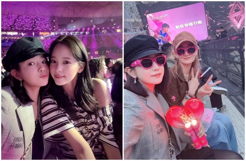 陳妍希與歐陽娜娜等友人相約看演唱會。（圖／陳妍希michelle 微博）