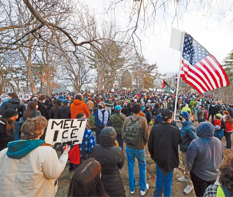 美國留學生集會。