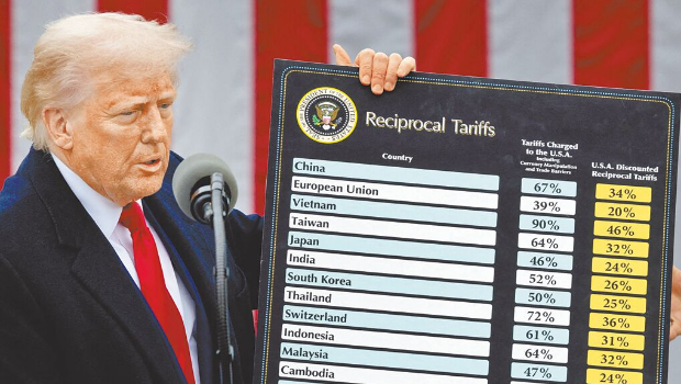 美國總統(tǒng)特朗普對臺灣實施高關(guān)稅。