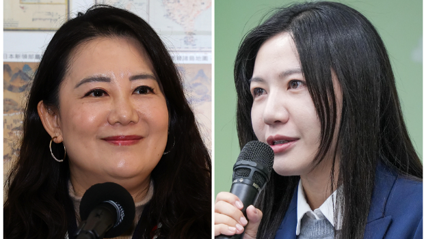 民進(jìn)黨立委吳思瑤（左）、吳沛憶（右）
