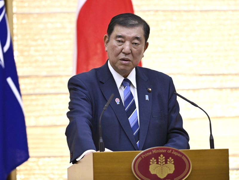 日本首相石破茂。美聯(lián)社