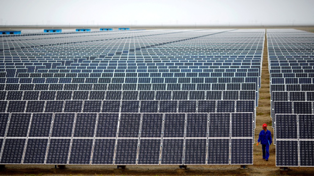 美國針對由中國工廠生產(chǎn)的太陽能電池與電池板。路透社