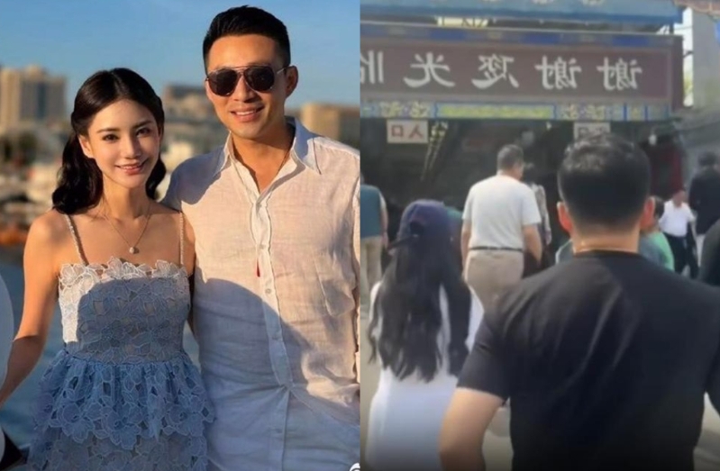 汪小菲一家5口逛市場，玥兒（右圖左）今過11歲生日。（圖／翻攝自微博）