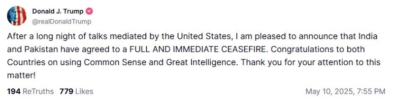 特朗普發(fā)文