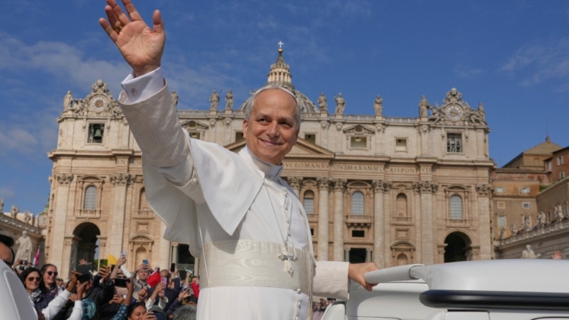 良十四世成為首位美籍教宗。 美聯(lián)社.jpeg