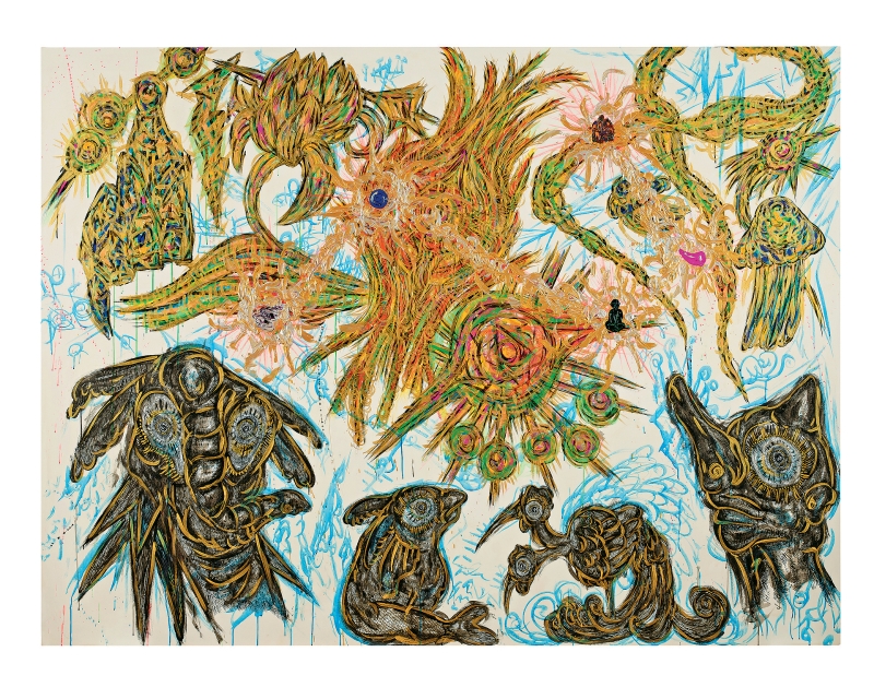 小松美羽《21區(qū)域的眾多世界交錯》（2023年），估價為650,000 – 900,000港元。