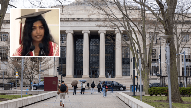 麻省理工學院學生代表在畢業(yè)典禮上發(fā)表支持巴勒斯坦演講。