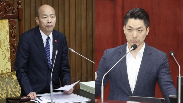 “立法院長”韓國瑜（左）、臺北市長蔣萬安（右）