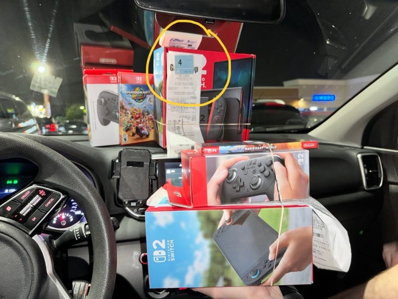 網(wǎng)民在X平臺(tái)發(fā)帖反映，收據(jù)釘在Switch2盒上出事。 X@Oadhan