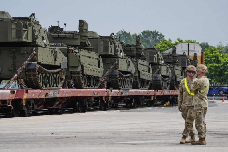 閱兵適逢總統(tǒng)特朗普79歲生日。美聯(lián)社