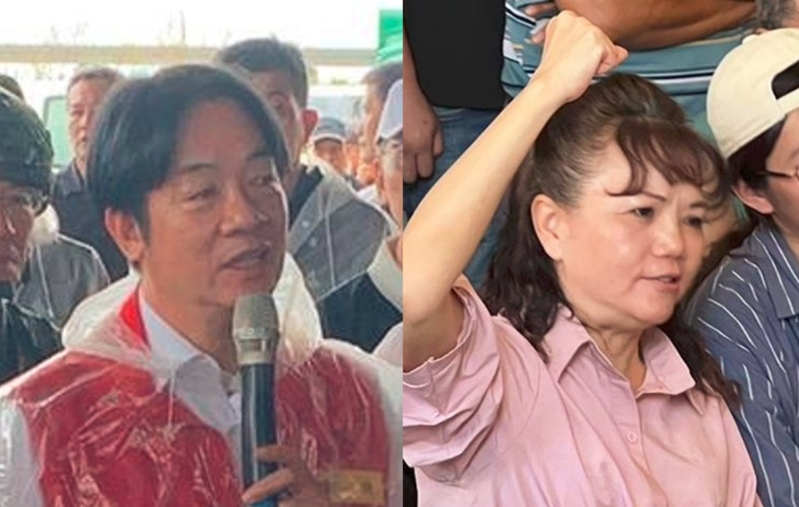 賴清德(左)2024大選獲4成選票，但在陳玉鈴(右)罷免案，挺綠僅開(kāi)出選區(qū)1成選票。