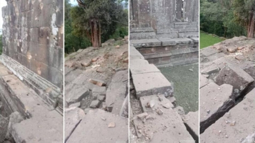 柬軍指控泰軍炮火猛烈攻擊柏威夏寺，令到該寺?lián)p毀
