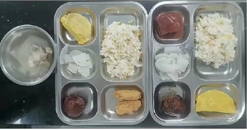 網(wǎng)傳上海學校提供的午餐。