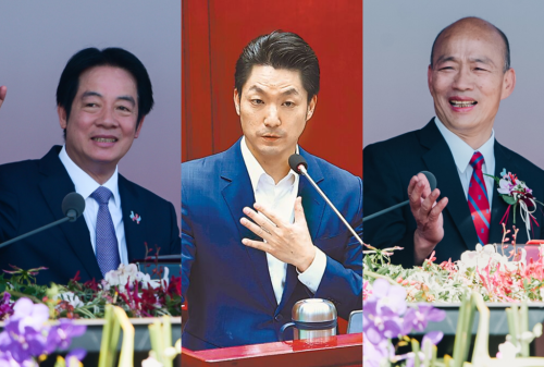 傳賴清德(左)為安撫黨員喊出“蔣萬(wàn)安(中)沒(méi)有那么強(qiáng)，跟韓國(guó)瑜(右)差不多而已”，引發(fā)討論。