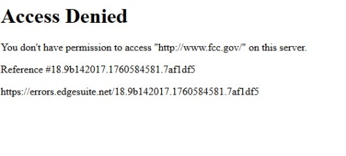 記者瀏覽FCC官網(wǎng)被拒。
