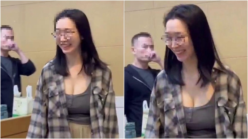 陳志的陸籍親信李添，在臺灣的助理劉純妤，以15萬交保后開心離開北檢。