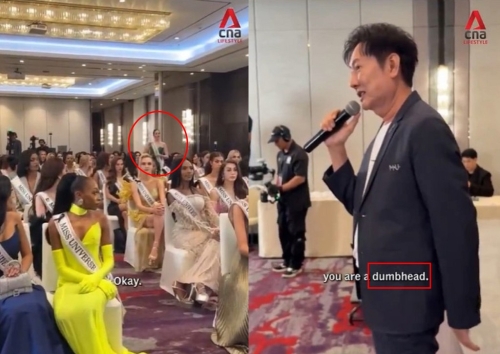 在泰國舉辦的環(huán)球小姐現(xiàn)場，一名高層辱罵佳麗“笨蛋”，引發(fā)選手們不滿紛紛離場。