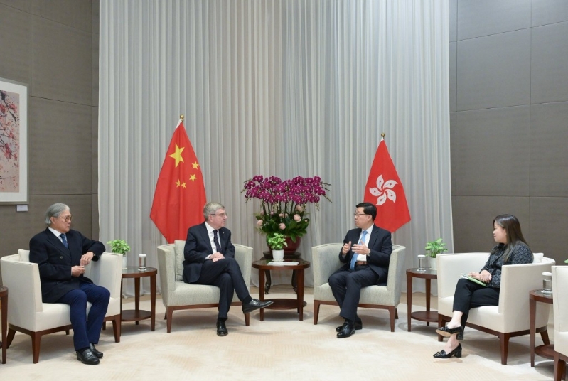 李家超指，特區(qū)政府致力為全球體育發(fā)展作出更大貢獻(xiàn)。