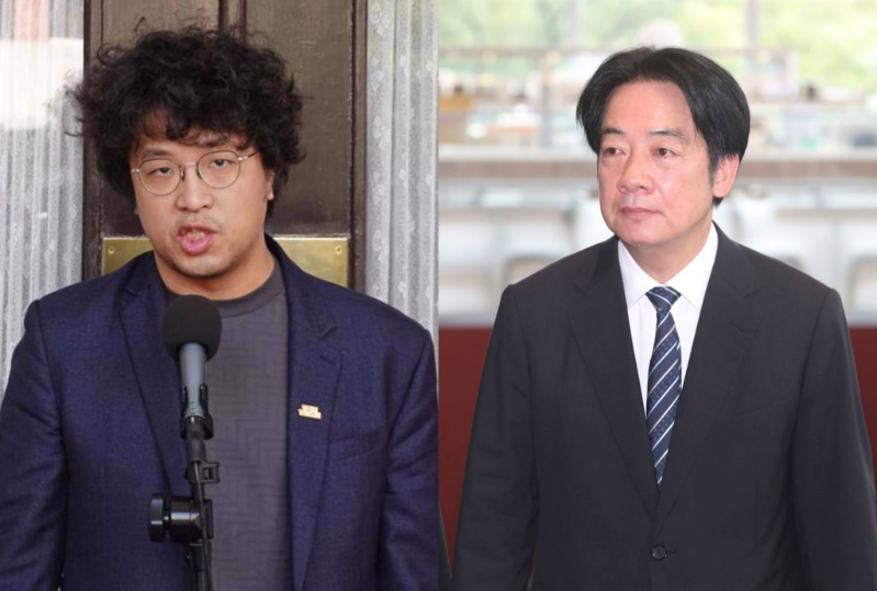 沈伯洋(左)是否參選臺(tái)北市長(zhǎng)熱議不斷，謝寒冰催促民進(jìn)黨主席賴(lài)清德(右)趕快提名。