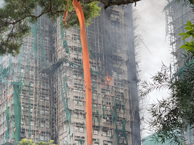 宏仁閣重新出現(xiàn)火勢。